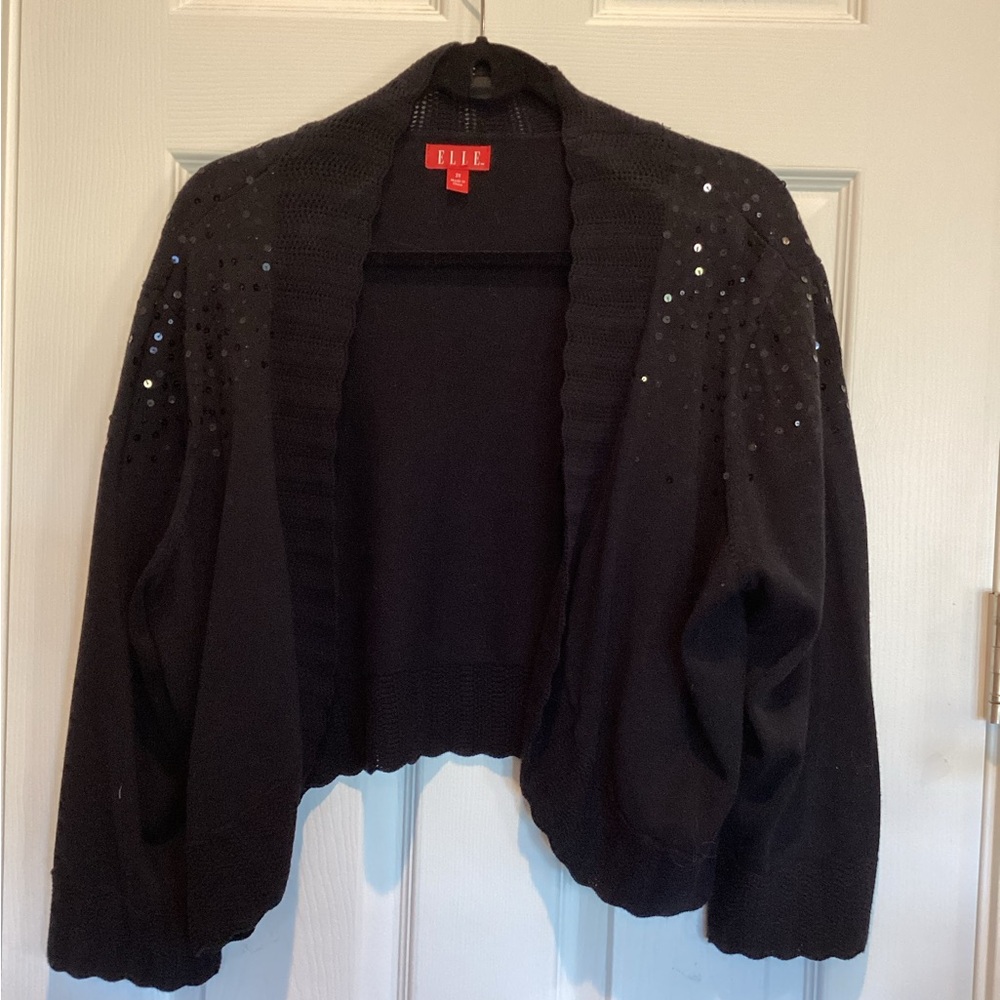 Elle Black Sequin Cardigan